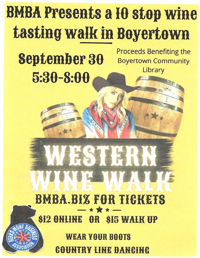 september wine walk flyer western themed